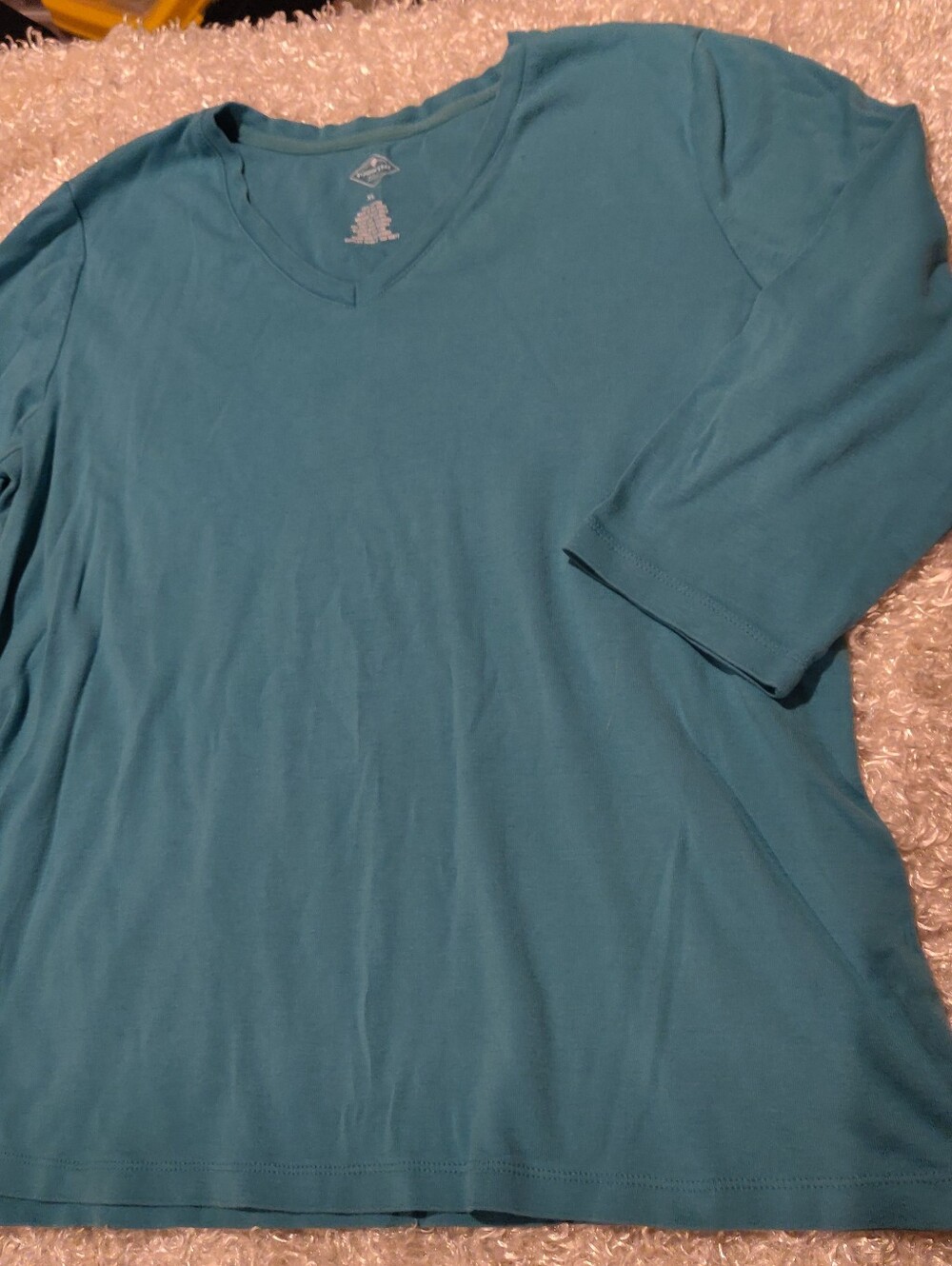 Women's St. John's Bay Teal V-Neck Shirt - Classic Comfort Size Large